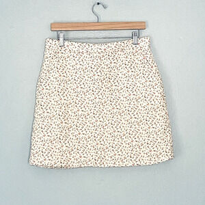 Neon Rose Mini Skirt Large Quilted Floral Cotton Dainty Delicate Preppy Twee